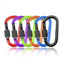 RIANZ 6 Pack D-Ring Locking Key Hook, 3" Aluminum Spring Snap Carabiner, Twist Lock, Keychain Clip, Caribeener Clip, Backpack, Water Cup, Pet Leashes (Multi Colors)
