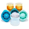 RIANZ Ice Ball Maker Mold, Jumbo 2.5 Inch Perfect Size Round Ice Cube Mold. Whiskey LCE Ball Mold, Scotch Ice Sphere and Non Alcoholic Drinks Silicone Ice Mould, Multicolor (Pack of 2)