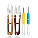 RIANZ Pack of 4 Sewing Tool Kit, Stitching Thread Unpicker, Seam Rippers for Sewing (2 Seam Ripper & 2 Thread Scissor)