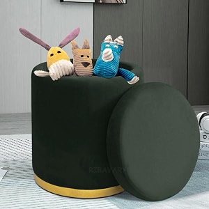 storage ottoman sitting stool for bedroom amp living room velvet sofa side stool wooden small ottoman footrest stool makeup chair pouf for office amp home decoration drum storage black