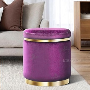 velvet luxurious sitting stool for bedroom amp living room sofa side stool wooden small ottoman footrest stool makeup chair pouf for office amp home decoration drum violet blue