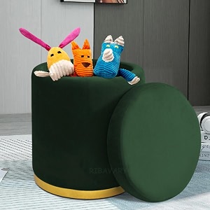 velvet luxurious sitting stool for bedroom amp living room sofa side stool wooden small ottoman footrest stool makeup chair pouf for office amp home decoration drum storage green