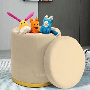storage ottoman sitting stool for bedroom amp living room velvet sofa side stool wooden small ottoman footrest stool makeup chair pouf for office amp home decoration drum storage cream