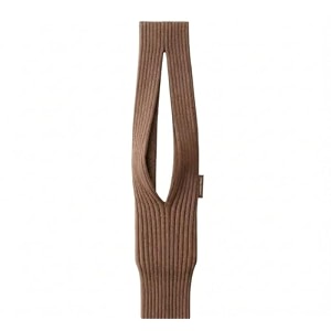 ribbed knit mobile phone case compatible with iphone stretchable knit phone sleeve with strap  soft protective mobile pouch cover brown