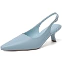 RIBONGZ Sexy Slingback Pumps Elegant Dressy Heels for Women Closed Toe Pointy High Heels Wedding Bride Prom Party Evening Shoes