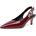 RIBONGZ Sexy Slingback Pumps Elegant Dressy Heels for Women Closed Toe Pointy High Heels Wedding Bride Prom Party Evening Shoes