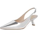RIBONGZ Sexy Slingback Pumps Elegant Dressy Heels for Women Closed Toe Pointy High Heels Wedding Bride Prom Party Evening Shoes