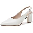 RIBONGZ Sexy Slingback Pumps Elegant Dressy Heels for Women Closed Toe Pointy High Heels Wedding Bride Prom Party Evening Shoes