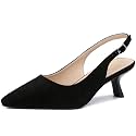 RIBONGZ Sexy Slingback Pumps Elegant Dressy Heels for Women Closed Toe Pointy High Heels Wedding Bride Prom Party Evening Shoes