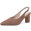 RIBONGZ Sexy Slingback Pumps Elegant Dressy Heels for Women Closed Toe Pointy High Heels Wedding Bride Prom Party Evening Shoes