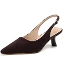 RIBONGZ Sexy Slingback Pumps Elegant Dressy Heels for Women Closed Toe Pointy High Heels Wedding Bride Prom Party Evening Shoes