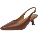 RIBONGZ Sexy Slingback Pumps Elegant Dressy Heels for Women Closed Toe Pointy High Heels Wedding Bride Prom Party Evening Shoes