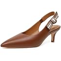 RIBONGZ Sexy Slingback Pumps Elegant Dressy Heels for Women Closed Toe Pointy High Heels Wedding Bride Prom Party Evening Shoes