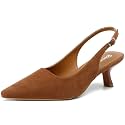 RIBONGZ Sexy Slingback Pumps Elegant Dressy Heels for Women Closed Toe Pointy High Heels Wedding Bride Prom Party Evening Shoes