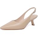 RIBONGZ Sexy Slingback Pumps Elegant Dressy Heels for Women Closed Toe Pointy High Heels Wedding Bride Prom Party Evening Shoes
