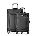 Ricardo Beverly Hills Avalon Softside 2-Piece Luggage Set Made with Sustainable 100% Recycled PET (rPET), Lightweight, Eco-Friendly Travel, Expandable, Dual Spinner Wheels, Black, (20" &amp; 28")