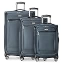 Ricardo Beverly Hills Avalon Softside 3-Piece Luggage Set Made with Sustainable 100% Recycled PET (rPET), Lightweight, Eco-Friendly Travel, Expandable, Dual Spinner Wheels, Storm Blue