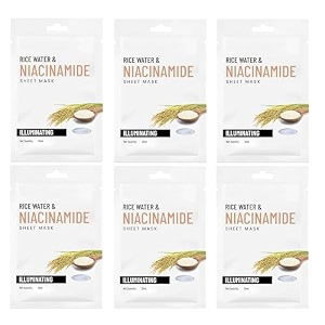 face mask for glowing skin nature rich rice vitamins antioxidant facial sheet mask for womenampmen pack of -6