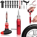 Richcat Tubeless Tire Puncture Repair Kit with Mushroom Plug, Repairs punctures and Flat Tires for Motorcycles, Cars, Trucks, ATVs and Tractors