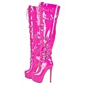 richealnini Women's Platform Thigh High Boots with Zippers and Rivets Lace Up Buckle Heels Over Knee High Boots