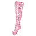 richealnini Women's Platform Thigh High Boots with Zippers and Rivets Lace Up Buckle Heels Over Knee High Boots