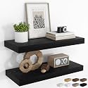 RICHFOCUS 24Inch Floating Shelves for Wall 2Pack, Black, 8" Deep