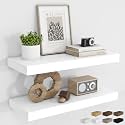 RICHFOCUS 24Inch Floating Shelves for Wall 2Pack, White, 8" Deep