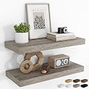 RICHFOCUS 24Inch Floating Shelves for Wall 2Pack, Grey, 8" Deep