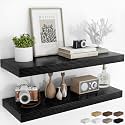 RICHFOCUS 36Inch Floating Shelves for Wall 2Pack, Black, 8" Deep