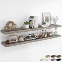 RICHFOCUS 72Inch Floating Shelves for Wall 2Pack, Grey, 8" Deep