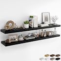 RICHFOCUS 72Inch Floating Shelves for Wall 2Pack, Black, 8" Deep