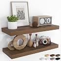 RICHFOCUS Bathroom Floating Shelves for Wall 2Pack|Walnut|32" L