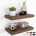 RICHFOCUS Bathroom Floating Shelves for Wall 2Pack|Walnut|16" L