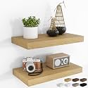 RICHFOCUS Bathroom Floating Shelves for Wall 2Pack|Oak|16" L