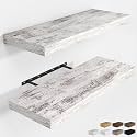 RICHFOCUS Bathroom Floating Shelves for Wall 2Pack|Rustic White|32" L