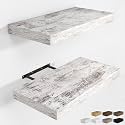 RICHFOCUS Bathroom Floating Shelves for Wall 2Pack|Rustic White|16" L