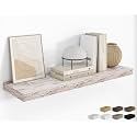 RICHFOCUS Long Floating Shelves for Wall 1Pack|Rustic White|40" Lx8 D