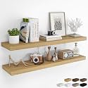 RICHFOCUS Long Floating Shelves for Wall 2Pack, Oak, 48" Lx8 D