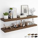 RICHFOCUS Long Floating Shelves for Wall 2Pack|Rustic Brown|48" Lx8 D