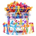 Richitim Fidget Toys Bulk for Kids: 100 Pack Stretchy Suction Cup People Toys for Kids Autism - Fidget Set Party Favors Carnival Prizes Classroom Rewards - Gifts for Goodie Bag Stuffers
