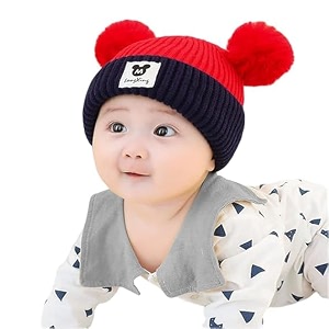 richmen baby beanie hat cute cat warm toddlers winter hat double pom pom beanies for boys amp girls woolen knitted cap 3 months - 4 years