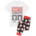 RICK AND MORTY Mens Pajama Set | Wanted Poster Short Sleeve Graphic Tee &amp; Long Leg Print PJs | Sci-fi Comedy Merchandise