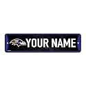 Rico Industries NFL Football Baltimore Ravens Primary Personalized Metal Street Sign 4" x 15" Home Décor - Bedroom - Office - Man Cave