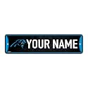 Rico Industries NFL Football Carolina Panthers Primary Personalized Metal Street Sign 4" x 15" Home Décor - Bedroom - Office - Man Cave