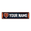 Rico Industries NFL Football Chicago Bears Primary Personalized Metal Street Sign 4" x 15" Home Décor - Bedroom - Office - Man Cave