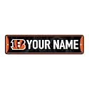 Rico Industries NFL Football Cincinnati Bengals Primary Personalized Metal Street Sign 4" x 15" Home Décor - Bedroom - Office - Man Cave