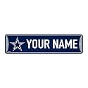 Rico Industries NFL Football Dallas Cowboys Primary Personalized Metal Street Sign 4" x 15" Home Décor - Bedroom - Office - Man Cave