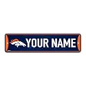 Rico Industries NFL Football Denver Broncos Primary Personalized Metal Street Sign 4" x 15" Home Décor - Bedroom - Office - Man Cave
