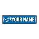 Rico Industries NFL Football Detroit Lions Primary Personalized Metal Street Sign 4" x 15" Home Décor - Bedroom - Office - Man Cave