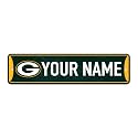 Rico Industries NFL Football Green Bay Packers Primary Personalized Metal Street Sign 4" x 15" Home Décor - Bedroom - Office - Man Cave